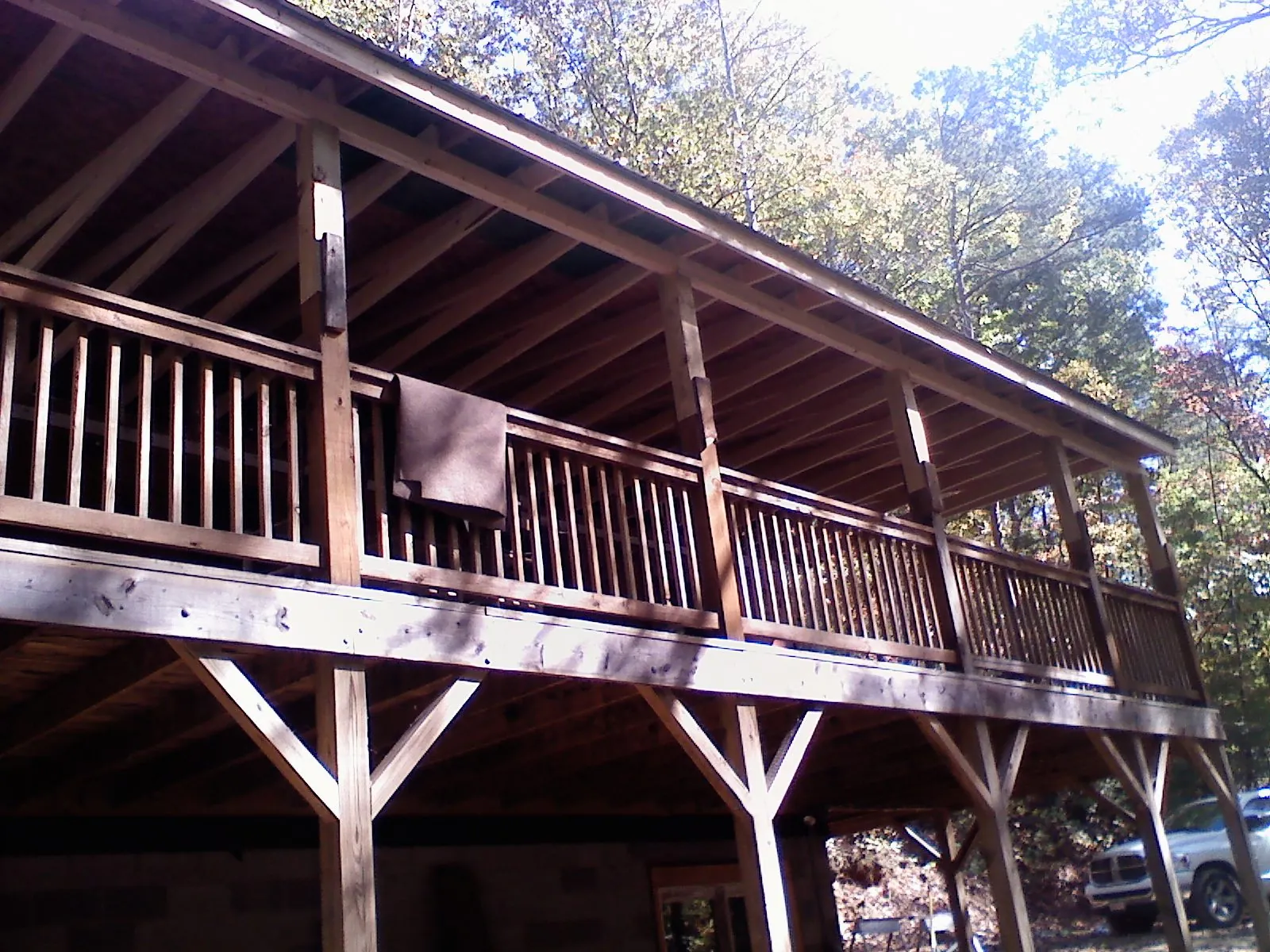 Timber framing under a new elevated porch and deck — Roof Leak Repair in Hartwell by Roofing Brothers